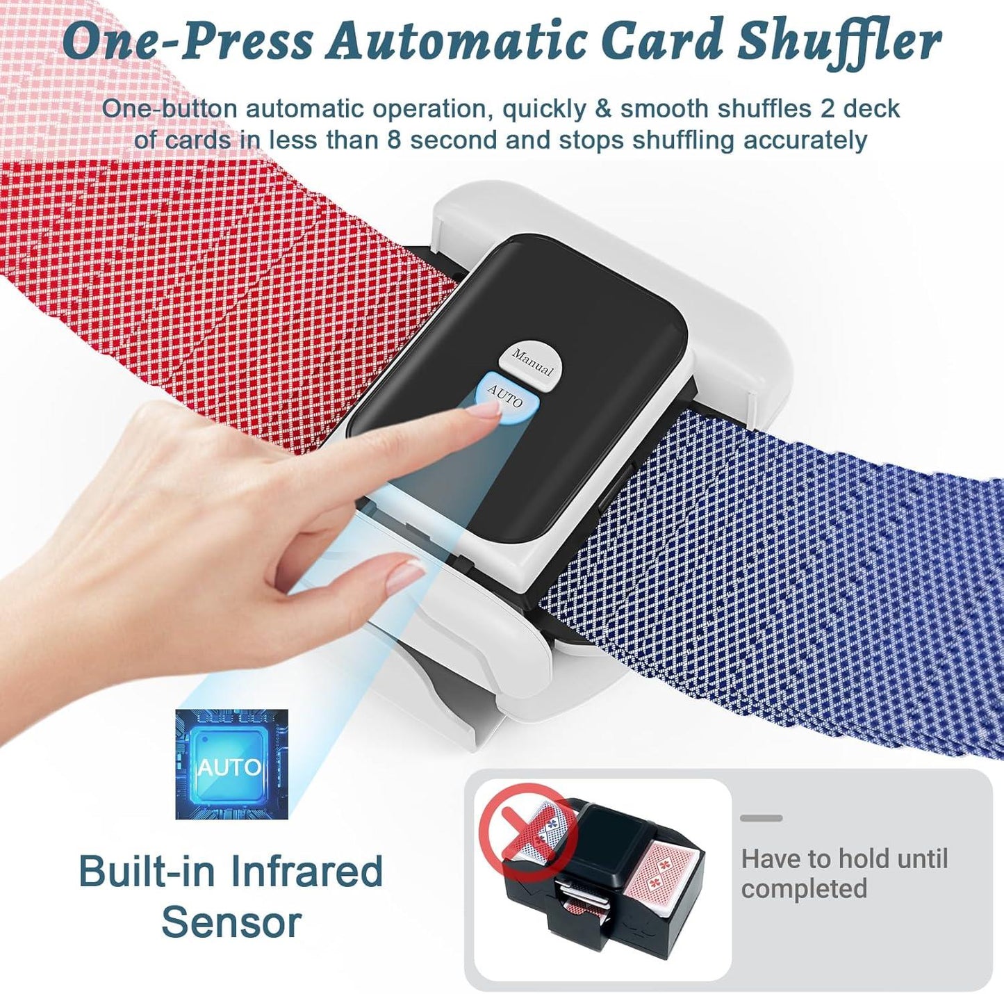 Automatic Card Shuffler 2 Deck Rechargeable Poker UNO Bridge Card Machine