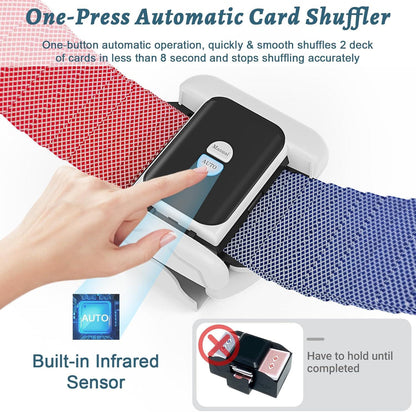 Automatic Card Shuffler 2 Deck Rechargeable Poker UNO Bridge Card Machine