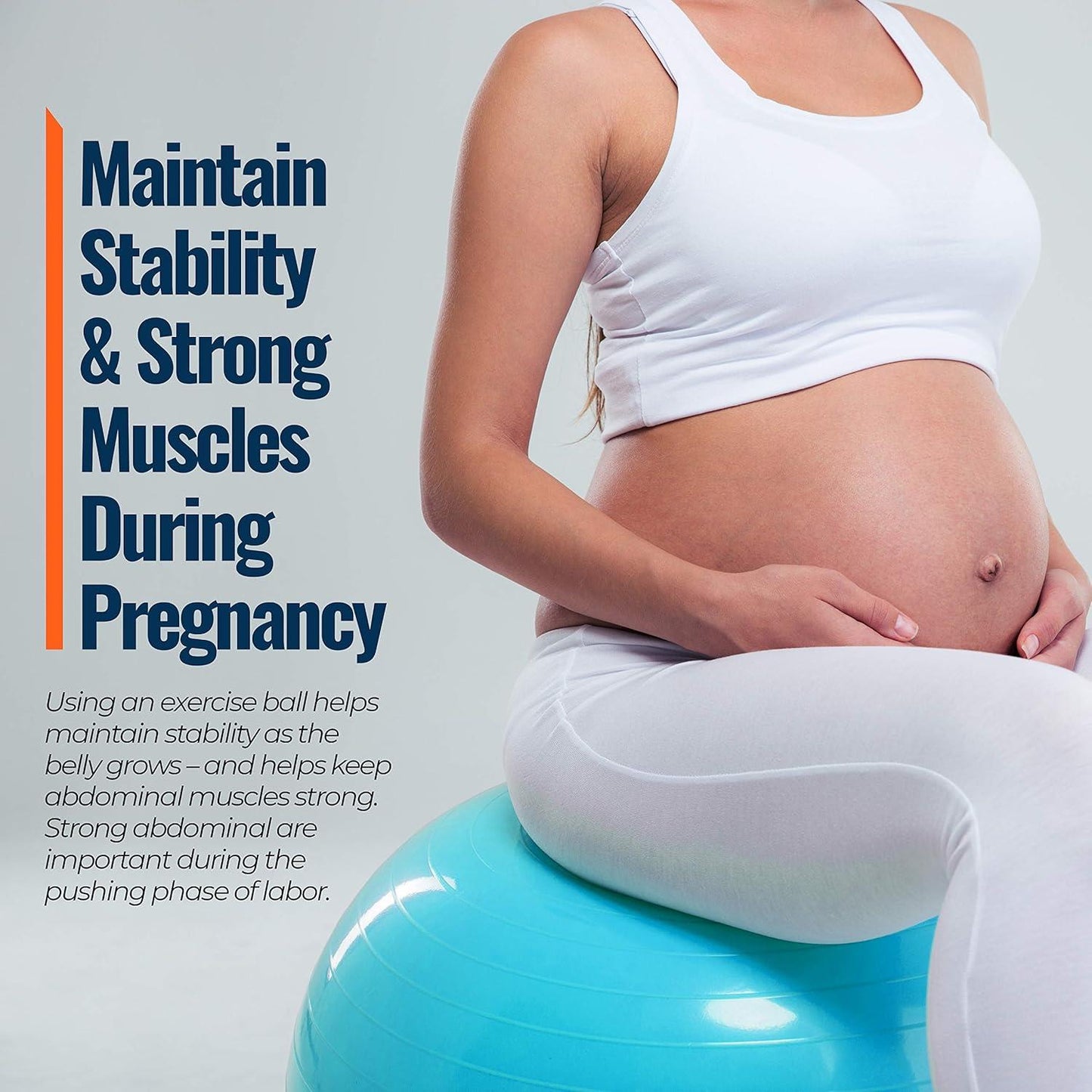 Exercise Ball 65cm Yoga Pregnancy Pilates Gym Ball with Base Ring and Pump
