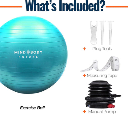 Exercise Ball 65cm Yoga Pregnancy Pilates Gym Ball with Base Ring and Pump