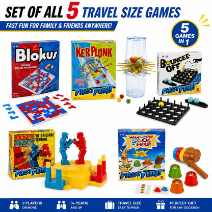 Mattel Fast Fun Travel Games – Complete Set of 5 Pocket Games