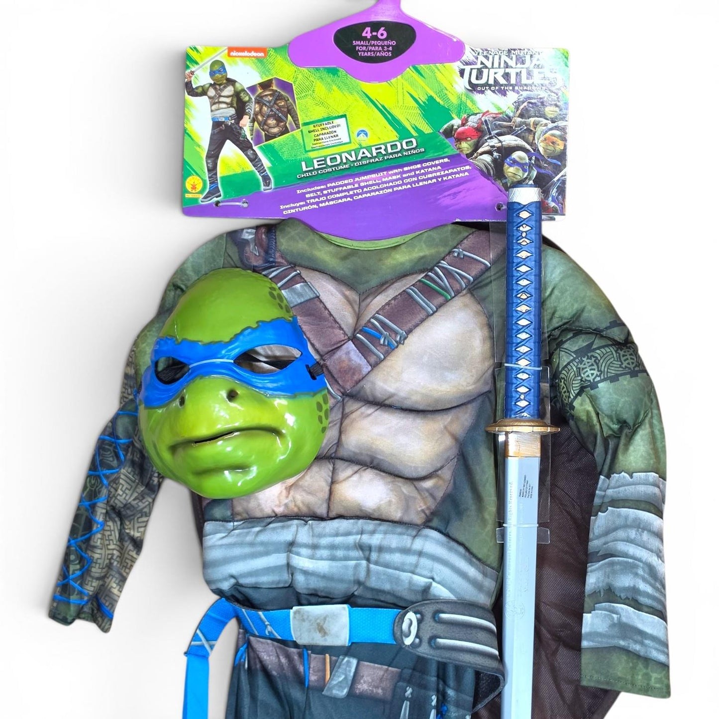Rubies TMNT Leonardo Fancy Dress Costume 4-6 Years Turtle Ninja Outfit Set