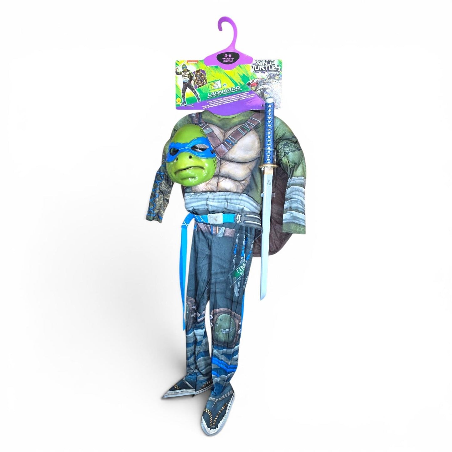 Rubies TMNT Leonardo Fancy Dress Costume 4-6 Years Turtle Ninja Outfit Set