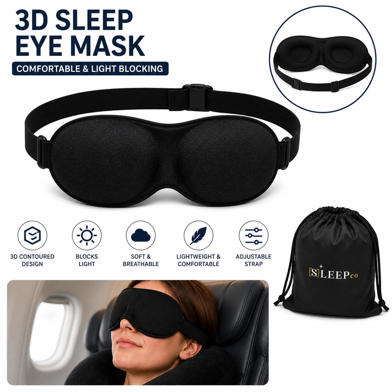 Travel Pillow Set Memory Foam Neck Pillow Blanket Eye Mask Ear Plugs Travel Kit