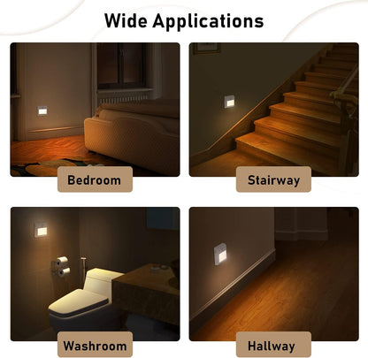 2 Pack Motion Sensor Night Lights Battery Powered LED Stick On Cupboard Lights