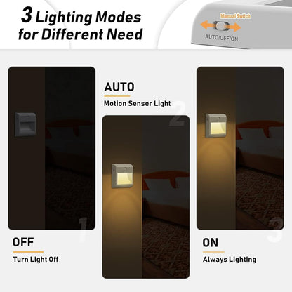 2 Pack Motion Sensor Night Lights Battery Powered LED Stick On Cupboard Lights