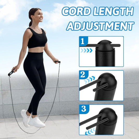 Cordless Skipping Rope with Digital Counter – Adjustable Jump Rope for Fitness Training