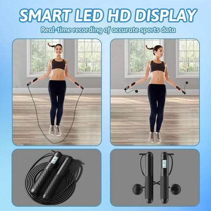 Cordless Skipping Rope with Digital Counter – Adjustable Jump Rope for Fitness Training