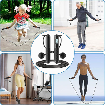 Cordless Skipping Rope with Digital Counter – Adjustable Jump Rope for Fitness Training
