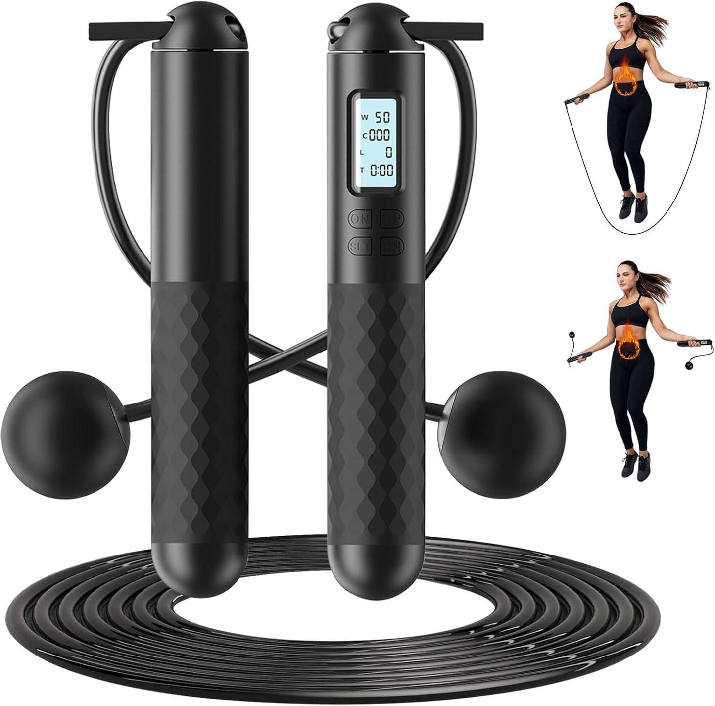 Cordless Skipping Rope with Digital Counter – Adjustable Jump Rope for Fitness Training
