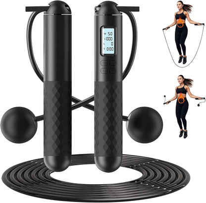 Cordless Skipping Rope with Digital Counter – Adjustable Jump Rope for Fitness Training