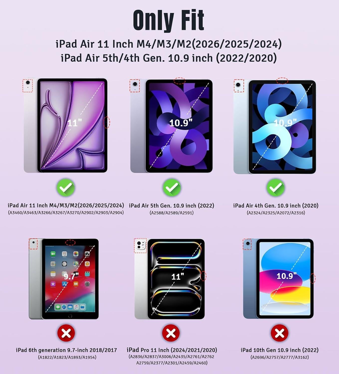 iPad Air 11 Case M4 M3 M2 2026 2025 2024 Air 5 4 Slim Cover Purple