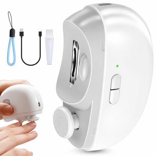 Electric Nail Clipper & Polisher – Automatic USB Rechargeable Nail Trimmer with LED Light