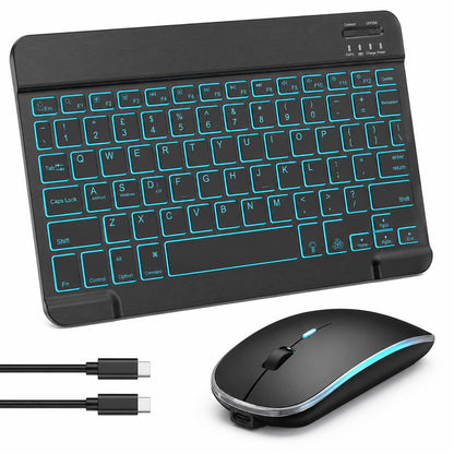 Bluetooth Keyboard & Mouse Set – Rechargeable UK QWERTY Backlit Wireless Combo