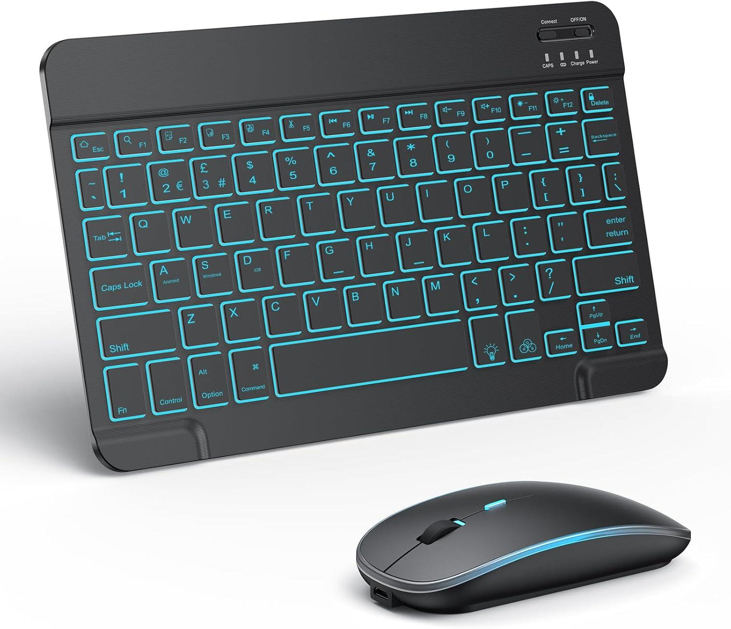 Bluetooth Keyboard & Mouse Set – Rechargeable UK QWERTY Backlit Wireless Combo