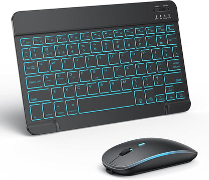 Bluetooth Keyboard & Mouse Set – Rechargeable UK QWERTY Backlit Wireless Combo