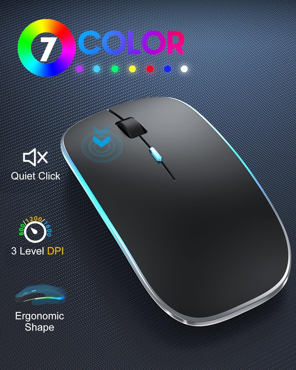 Bluetooth Keyboard & Mouse Set – Rechargeable UK QWERTY Backlit Wireless Combo