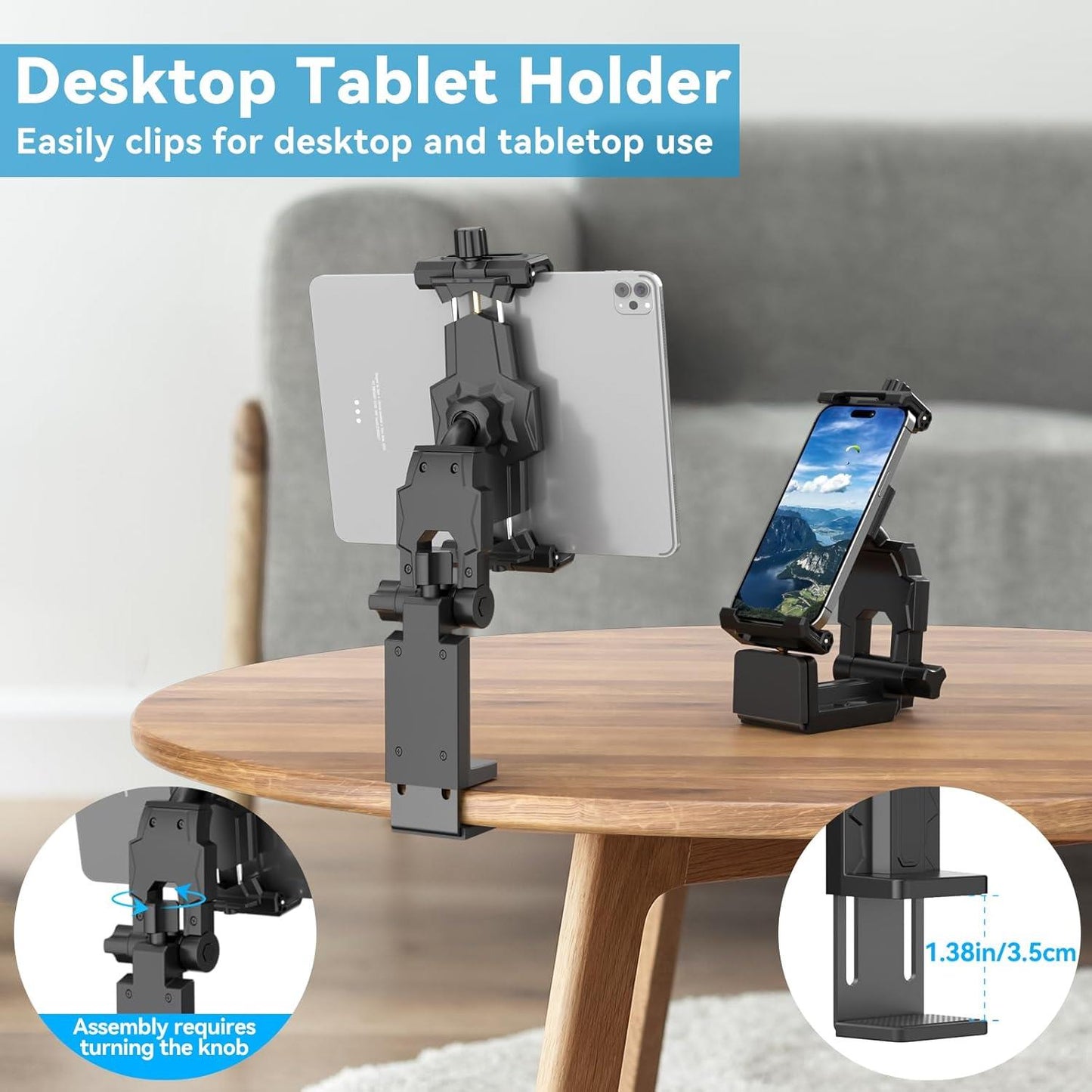 Airplane Tablet Holder Mount – 360° Adjustable Travel Stand for iPad, Phone & Tesla Model 3/Y