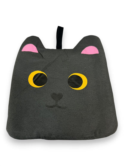 Black Cat Oven Gloves & Pot Holder Set Heat Resistant Kitchen Mitts 3 Piece