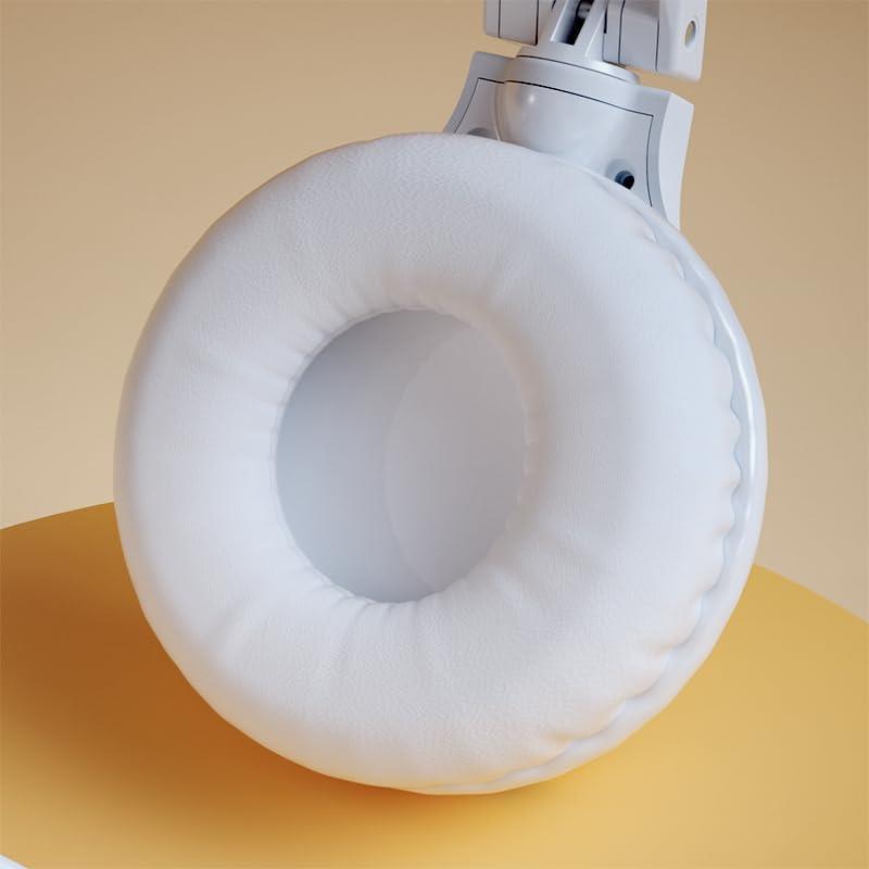 Portable FM Radio Headphones – Digital Stereo Radio with AUX Input, Foldable Design – White