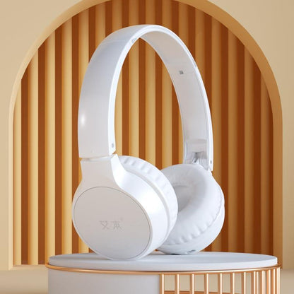 Portable FM Radio Headphones – Digital Stereo Radio with AUX Input, Foldable Design – White