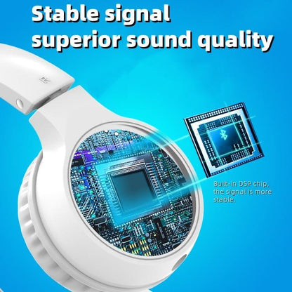 Portable FM Radio Headphones – Digital Stereo Radio with AUX Input, Foldable Design – White