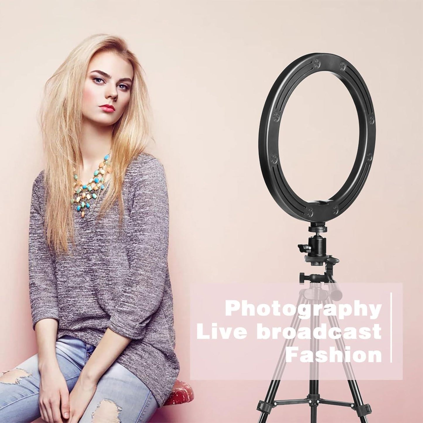 10" LED Ring Light with Tripod Stand & Phone Holder – Dimmable USB Light for Photography, Makeup & Live Streaming