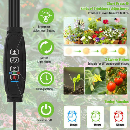 540 LED Full Spectrum Grow Light – 4 Panel Indoor Plant Growing Lamp with Timer