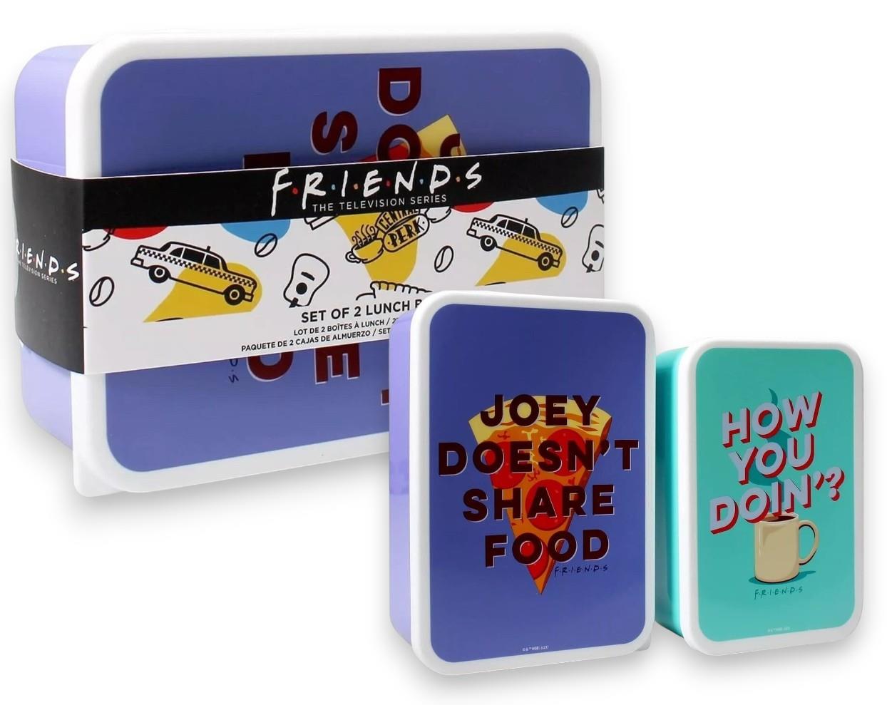 Friends Lunch Box Set of 2 – Food Snack Pots with Joey Tribbiani Design