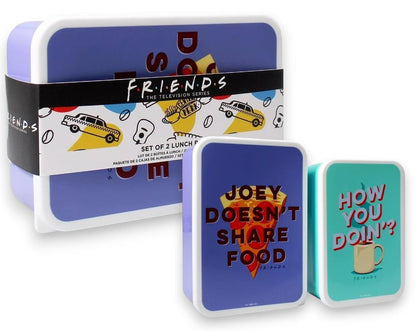 Friends Lunch Box Set of 2 – Food Snack Pots with Joey Tribbiani Design