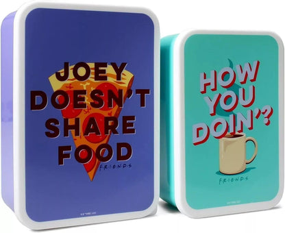 Friends Lunch Box Set of 2 – Food Snack Pots with Joey Tribbiani Design