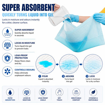 100 Puppy Training Pads 56x56cm Dog Pee Toilet Mats Leak Proof 5 Layer