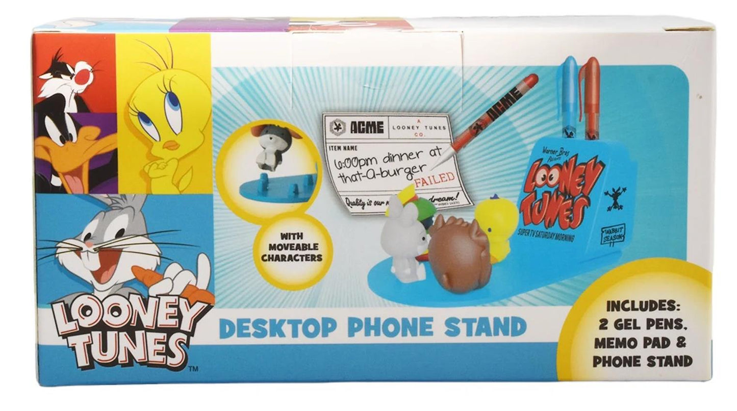 Looney Tunes Desk Tidy Phone Stand Set – Bugs, Taz, Tweety + Pens & Notes