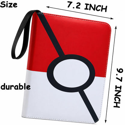 400 Pocket Trading Card Binder Album Zip Folder Holder TCG Sports Card Red