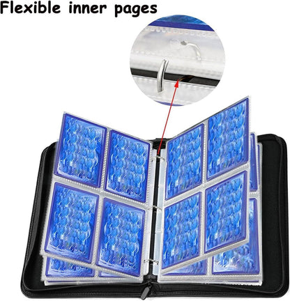 400 Pocket Trading Card Binder Album Zip Folder Holder TCG Sports Card Red