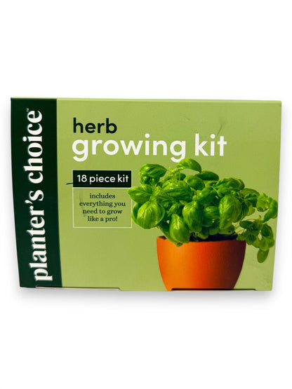 Planter's Choice Herb Growing Kit Indoor Garden Gift Set Basil Chives Parsley