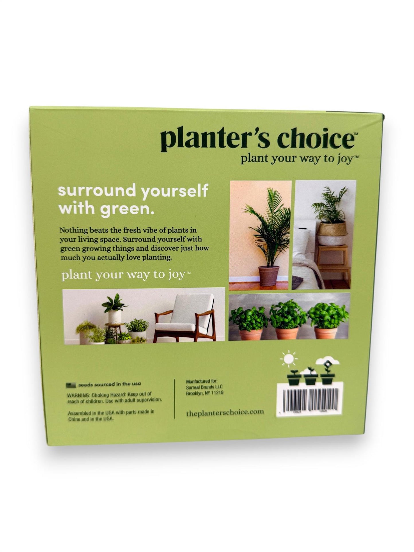 Planter's Choice Herb Growing Kit Indoor Garden Gift Set Basil Chives Parsley