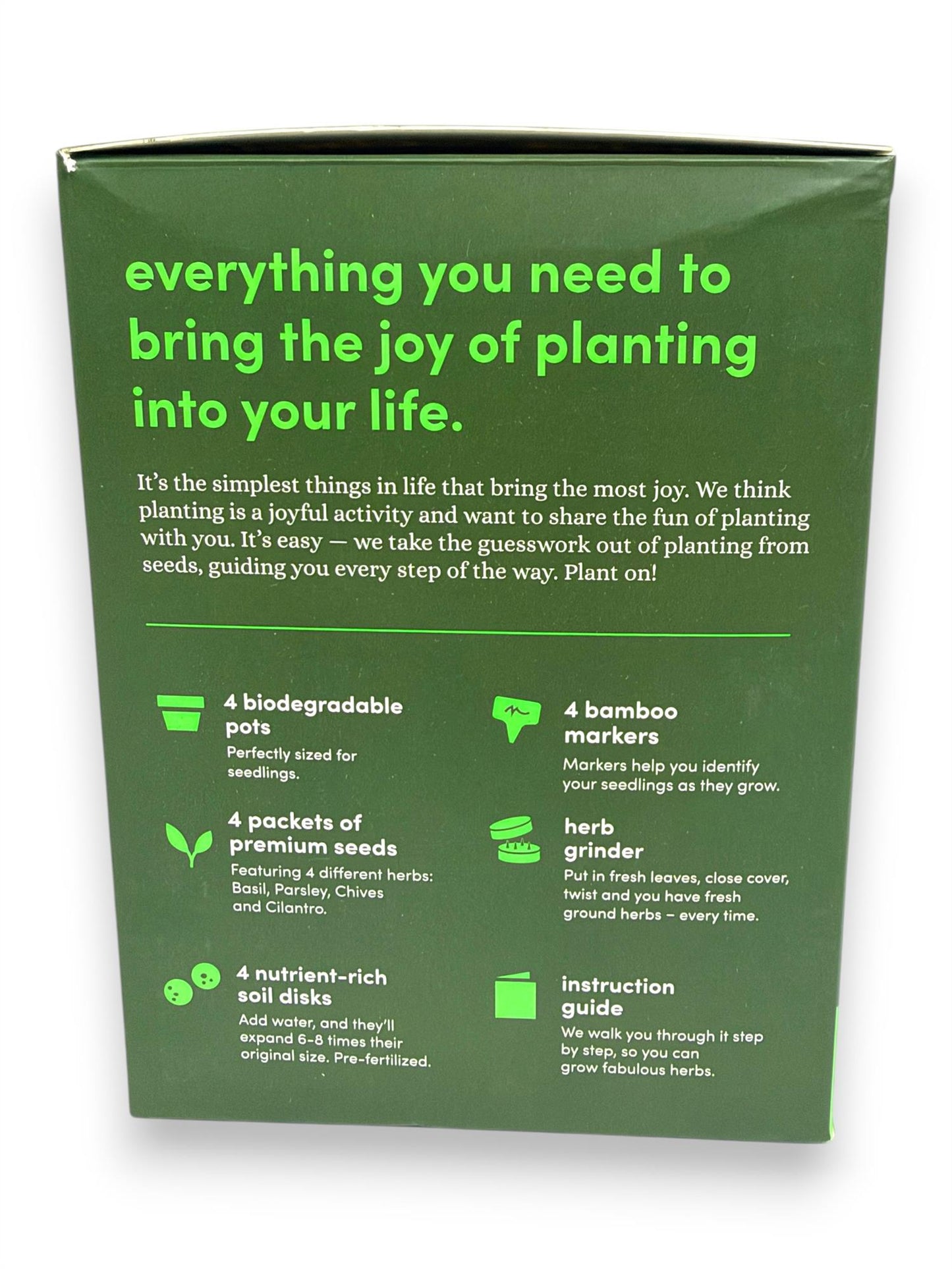 Planter's Choice Herb Growing Kit Indoor Garden Gift Set Basil Chives Parsley