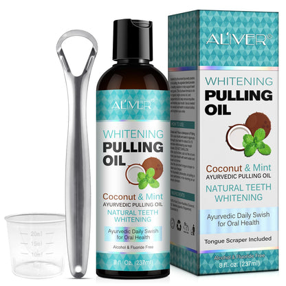 WHITENING PULLING OIL (TONGUE SCRAPER INCLUDED)