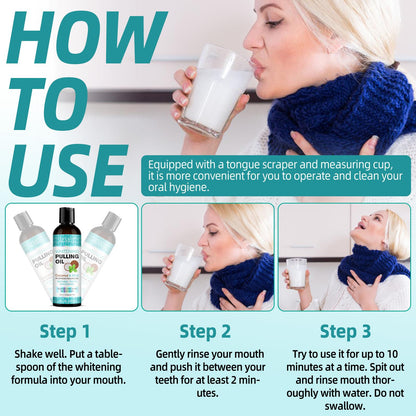 WHITENING PULLING OIL (TONGUE SCRAPER INCLUDED)
