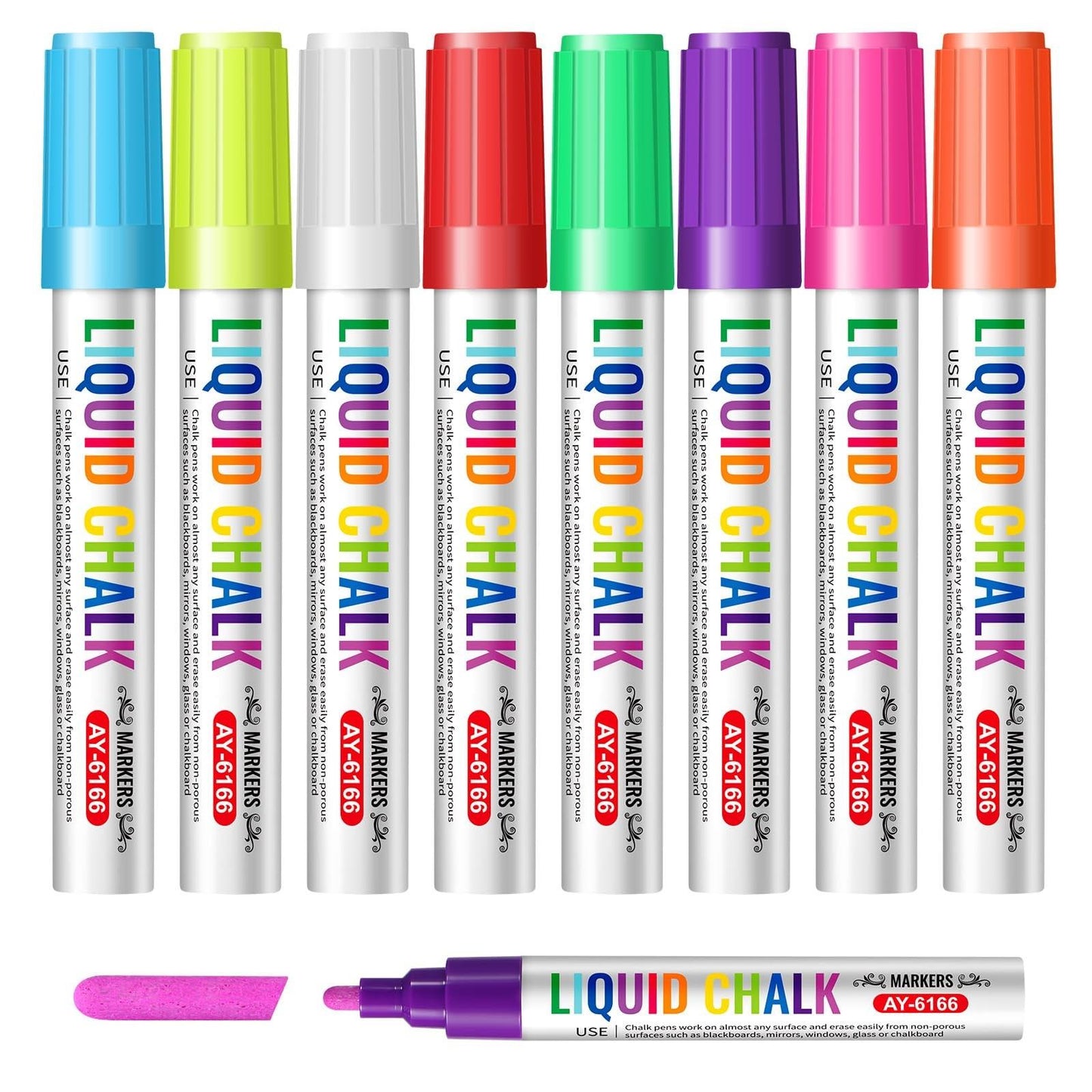8 Pack Liquid Chalk Marker Pens for Blackboard Glass Window Sign Arts Crafts Fun