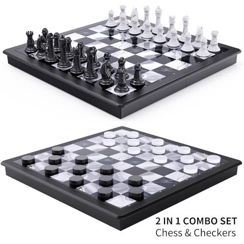 2 in 1 Chess Set & Magnetic Board Game