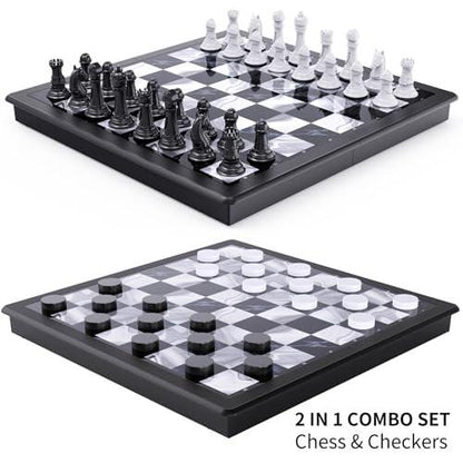 2 in 1 Chess Set & Magnetic Board Game