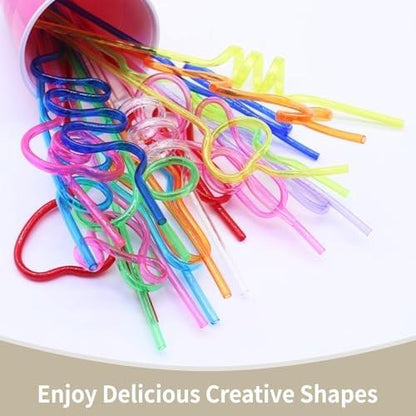 12 Pcs Colorful Curly Straws