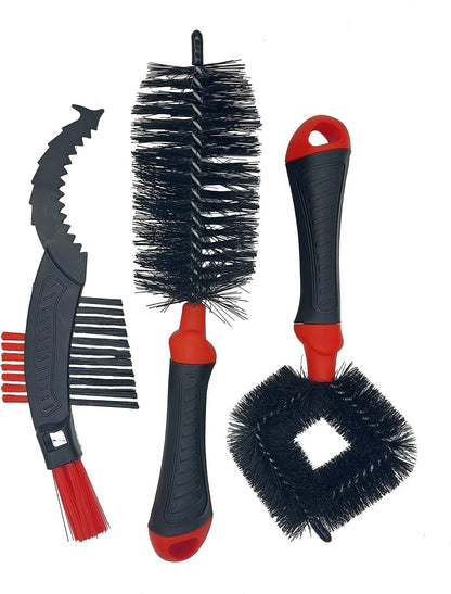 GTB 3 Piece Bike Cleaning Brush Set Chain Tyre Frame Bicycle Tool Kit