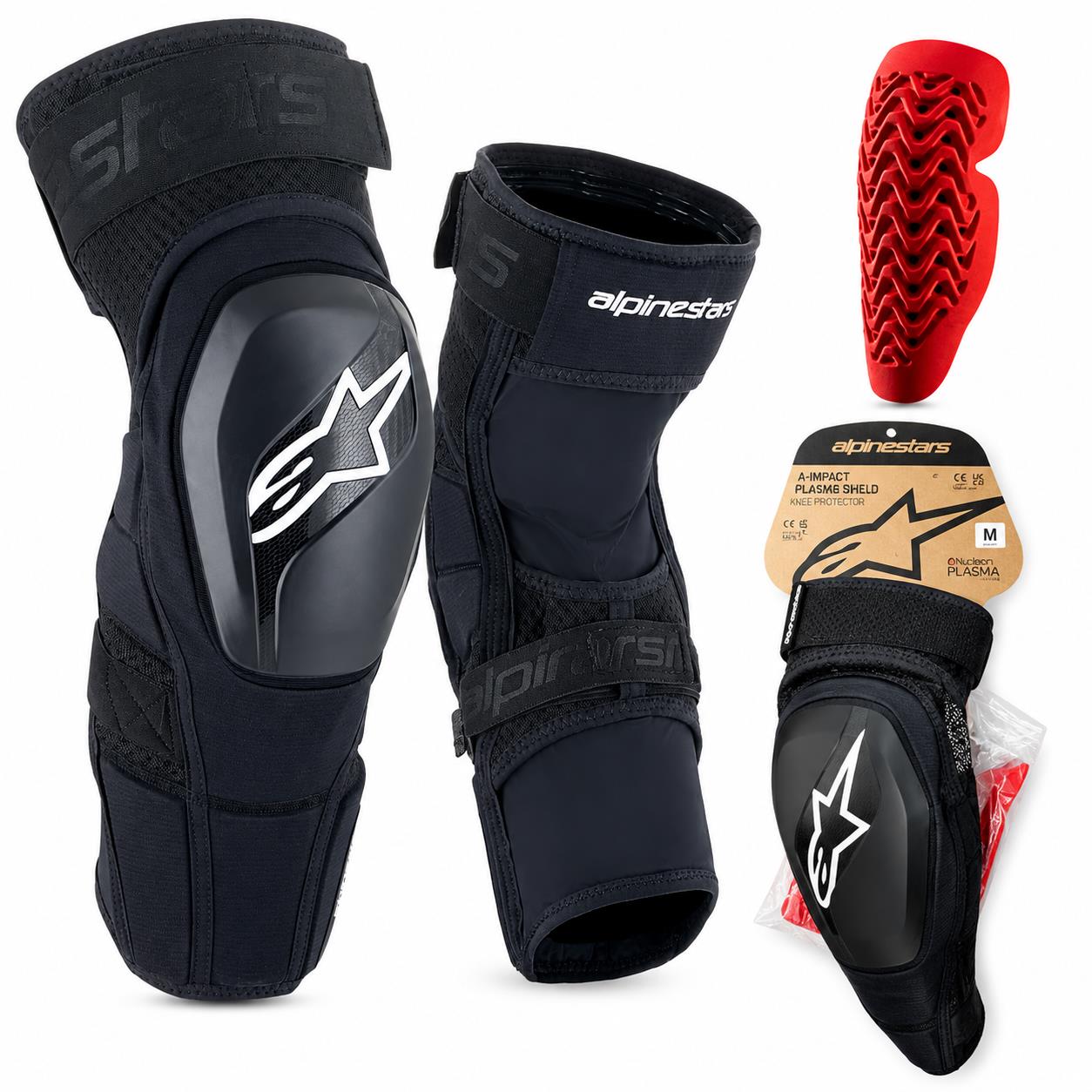 Alpinestars A-Impact Plasma Elite Shield MTB Bike Knee Pads Protectors M Black