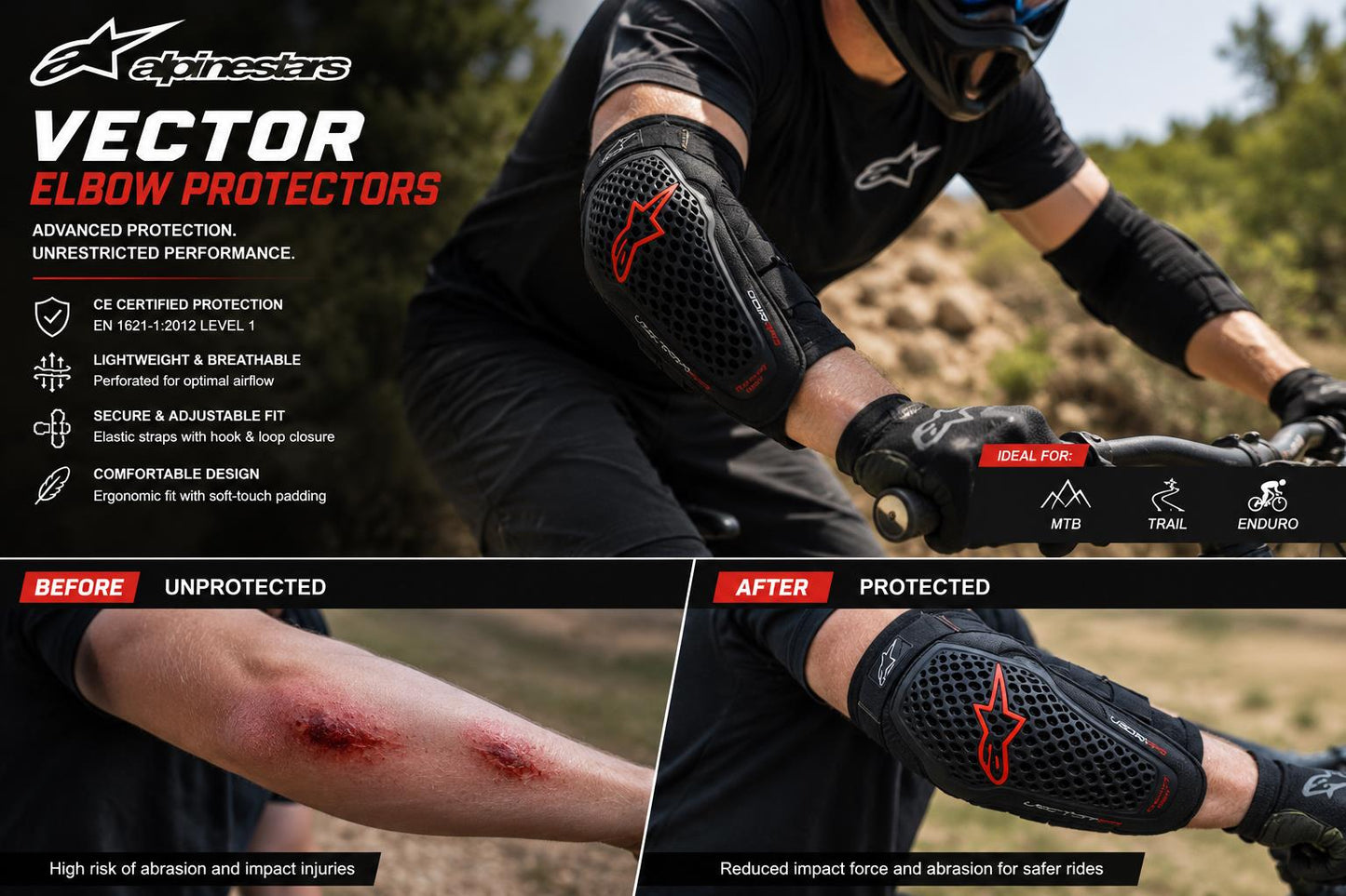 Vector Bicycle Elbow Protectors