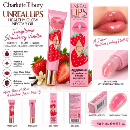 Charlotte Tilbury Unreal Lips Healthy Glow Nectar Oil Strawberry Vanilla 14ml