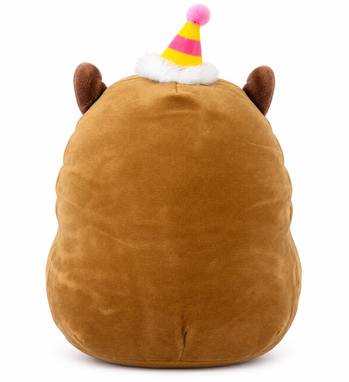 Capybara Plush Toy 25cm – Soft Stuffed Teddy with Birthday Hat & "Happy Birthday" Design