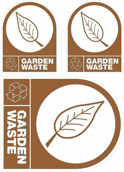 Set of 8 Self Adhesive Easy Application Wheelie Bin Stickers 8 to choose Recycle Safety